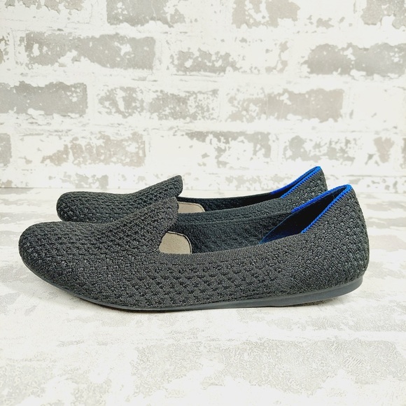 NEW Rothy's The Flat Black Knit Round Toe Slip On Loafers X67